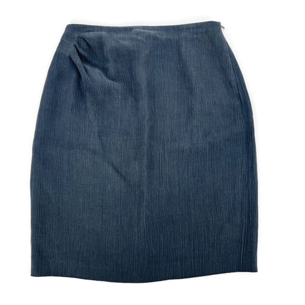 Vintage Giorgio Armani Gray Pencil Skirt Pin Tuck‎ Detail Sz 4